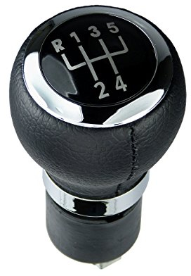 L&P A268-2 Schalthebel Hebel Schaltknauf Schwarz 5 Gang 12mm kompatibel mit VW Golf 2 3 5 6 7 Passat 3B B5 3C B6 B7 VW Polo 6N 9N 6R PU Leder Knauf Schaltknopf Plug Play Ersatzteil 3C0711113