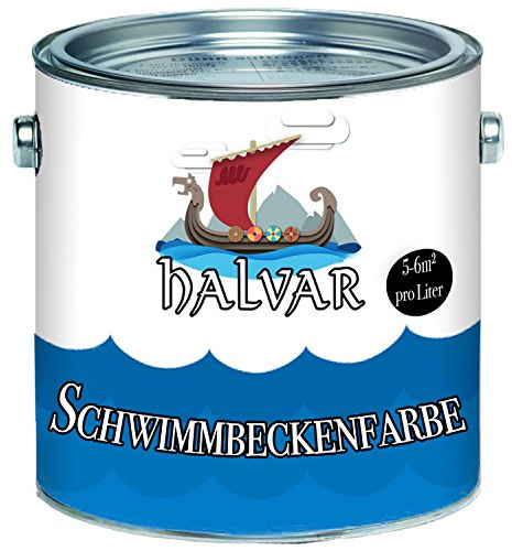 Halvar skandinavische 2 Komponenten Poolfarbe Schwimmbeckenfarbe für GFK/Kunststoff/Polyester mit Härter in Blau Weiß Grün Seegrün Anthrazitgrau Lichtgrau Grau Farbauswahl (1 L, Grün)