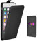 Adicase iPhone 6 Plus Hülle Leder Tasche für Apple iPhone 6 Plus / 6S Plus 5,5 Zoll Handyhülle Flip Case Schutzhülle (Schwarz)