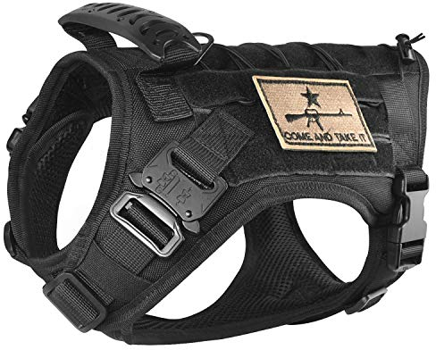Tactical Service Hundegeschirr K9 Militär-Molle-Hundeweste für Outdoor-Training, Jagd, verschleißfest,63.5 cm) cm), Schwarz )