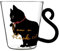 ITODA Verres à Eau Tasse en Verre Mignon Mug Transparent AVCE Motif de Chat Verres à Thé Lait 300ML Tasse Créatif Style Japonaise Tasse à Café avec Poignée Décoration Cadeau Anniversaire Noël