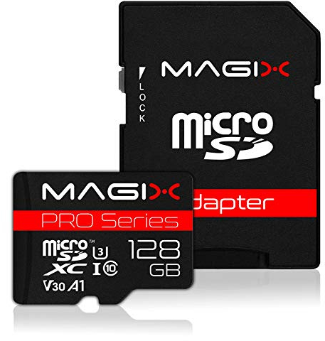Magix MicroSD Speicherkarte PRO Series Klasse10 V30 + SD Adapter bis zu 95 MB/s (128GB)