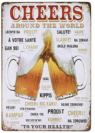 Blechschild Retro 20 x 30 cm, Retro Blechschild Bier, Lustige Schilder mit Sprüchen Bar Dekoration für Partykeller, Retro Metallschild, Vintage Metallschild, Vintage Schild für Bar Club Pub