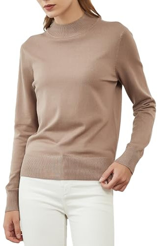 Woolen Bloom Women’s Turtleneck Sweater Knitted Jumper Autumn Loose Sweatshirt Casual Classic Elegant Knitted Jumper Long Sleeve Tops