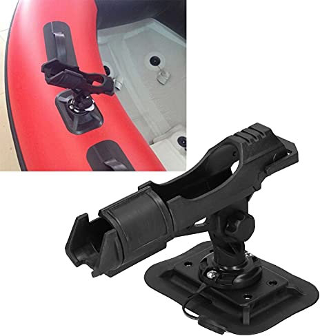 Sxhlseller Support de Canne à pêche pour Bateau de pêche, Base de Fixation de Tige de réglage, Supports de Canne à pêche réglables à 360 degrés Support Pliant pour Bateau Gonflable, Kayak