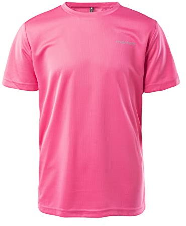 martes Girl's T Solan JRG, Kurzarm, Rundhals, 100% Polyester, Outdoor Shirt, Sport und Fitness Funktionsshirt Trainingsshirt | Laufshirt Mesh, Hot Pink/Reflective, 164
