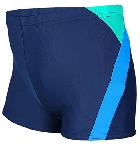 Aquarti Jungen Badehose mit Motiv, 020 Dunkelblau/Blau/Grün, 134