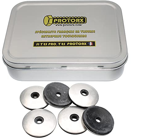 Protorx Dichtungsring 5.5 mmx25 mm: Box 50 Stück Edelstahl,Neoprenscheibe für selbstbohrende Schrauben Metall Stange gewellt für Dacheindeckung,Unterlegscheiben Stahl A2 mit Gummidichtung Epdm,Protorx