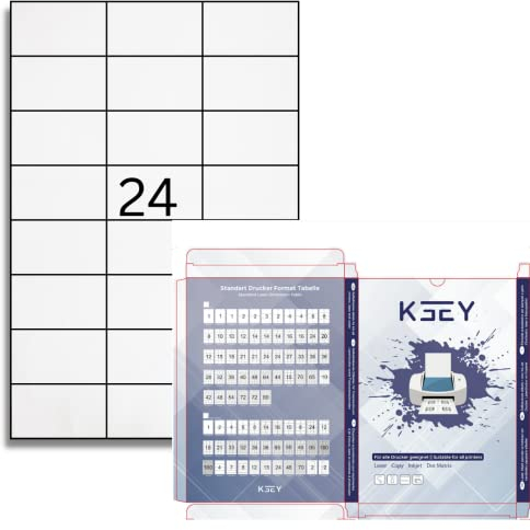 Generisch Etiketten selbstklebend, 100 Blatt, weiß, bedruckbar, Universal Klebeetiketten, DIN A4 (70x37mm)