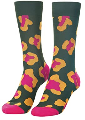 Powder Gentlemen Men's Super Soft Bamboo Socks - Leopard Print Racing Green UK 8-12