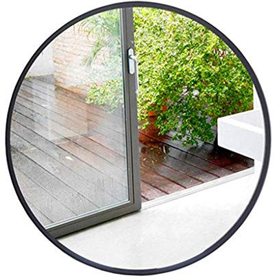Creative Round Mirror Wall Mount Mirror Home Vanity Mirror Bathroom Mirror Wall Wrought Iron Framed Mirror for Entryways Washrooms Living Rooms Black (Size : 80cm) (80cm)