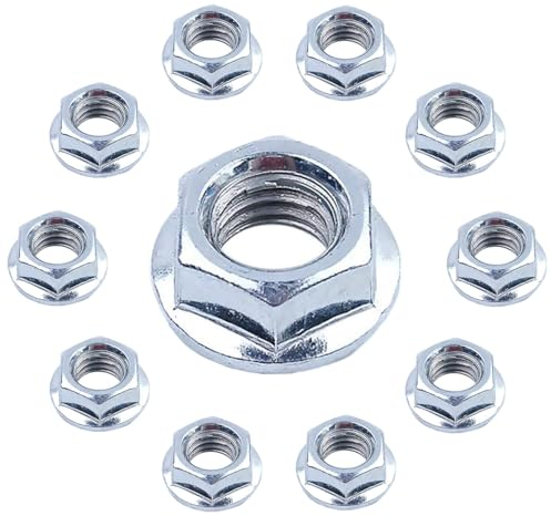 10 Pezzi Dadi della Motosega per Husqvarna 346XP, 445, 450, 455, K1250, K1260, 51, 61, 154 e più Modelli, ADEFOL Dado Esagonali Universale in Acciaio Inossidabile Pezzo di Ricambio