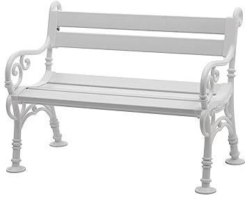 PROREGAL Gartenbank Curacao | 2-Sitzer | Weiß | HxBxT 85x115x60cm | Witterungs- & UV-beständiger Kunststoff | Parkbank Sitzbank Außenbereich Garten Balkon Terrasse