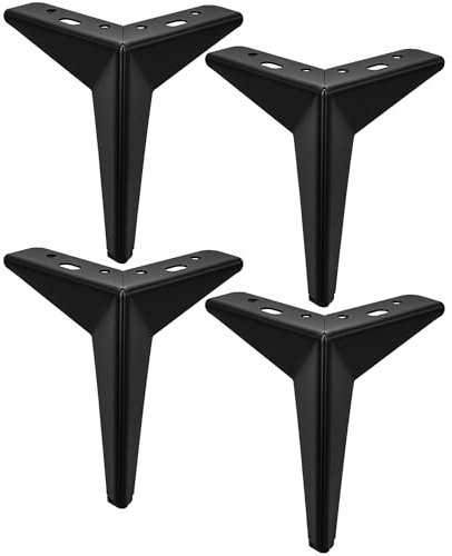 TCHOSUZ Metall-Möbelbeine, 10 cm, Set mit 4 robusten, modernen Diamant-Dreiecken, Tisch-, Schreibtisch-, Stuhl-, Sofabeinen, Couch-Füßen mit Schrauben für Heimwerker, Schrank, TV-Bank, Ständer, 4