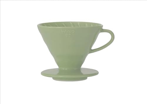 Hario V60 - Dripper caffè in ceramica, colore: verde fumé – Taglia 02