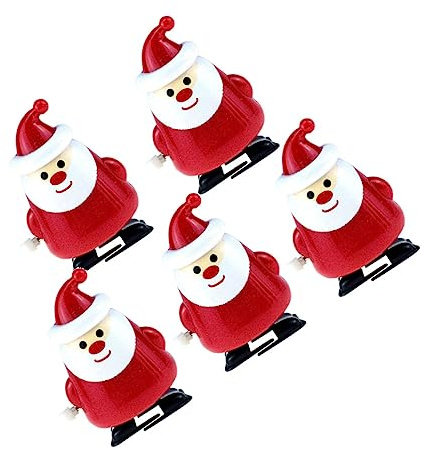 ibasenice Weihnachtsmann Aufziehspielzeug Lustige Bewegliche Spielzeuge Partygeschenk Uhrwerk Hellgrau