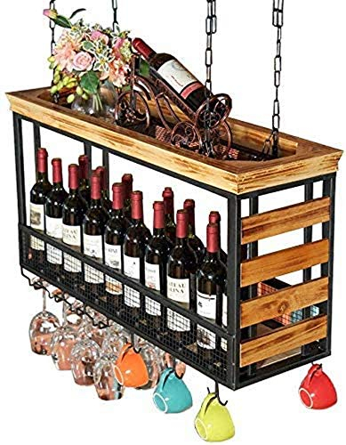 Weinregale, hängendes Weinregal/Bar-Weinglasregal/hängender Flaschenhalter/schwebendes Barregal/Deckendekorationsregal für Bars, Restaurants, Küchen/Stielglasregal/60 * 30 * 55 cm