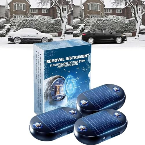 Figskey Dégivreur moléculaire solaire électromagnétique et antigel, chauffage moléculaire cinétique portable 2024, dispositif de déneigement de voiture (3 pièces)
