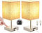 ShuBel Nachttischlampe touch dimmbar 2er set, LED Tischlampe vintage, mit 2 USB & 2 Dimmbare Glühbirne, Energiesparend, Augenschutz, perfekt für Schlafzimmer, Wohnzimmer, Büro (yellow, Type-C)