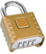 Diyife Cadenas Code 4 Chiffres, 52mm Extérieur Etanche, Robuste et Antivol, 8mm Loquet à Combinaison, Exterieur Serrure Porte de Garage, pour Jardins, Cours, Clôture, Casier-Cuivre