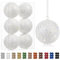 Oairse 10cm Large Christmas Bauble Ornaments 6 Pcs Shatterproof Big White Bauble for Xmas Tree Glitter Christmas Tree Ornaments for Halloween Holiday Wedding Party Decoration