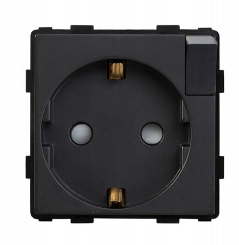 Steckdoseneinsatz 230V schwarz mit Schalter RTX SH