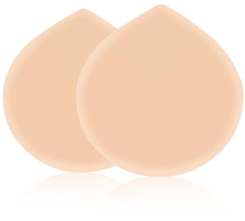 Korean Makeup Powder Puff 2 PCS, HEYMKGO Large Make Up Sponge Puffs for Foundation Concealer Loose Powder Teardrop Setting, Velvet Blender Sponges Puff Make-up Cushion Puff for Liquid Cream Powder
