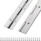 2Pack Piano Hinge 24 Inch x 1.5 Inch Wide Stainless Steel Piano Hinge 0.047'' Thick Continuous Hinges for Heavy Duty Cabinet, Door, Toolbox, Woodworking, Furniture, Silver