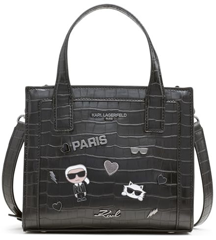KARL LAGERFELD Damen Nouveau Tote Tragetasche, Dunkles Schwarz
