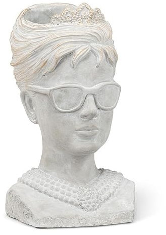 Abbott Collection Audrey Damen-Übertopf mit Sonnenbrille, Zement, Größe S (26,7 cm)