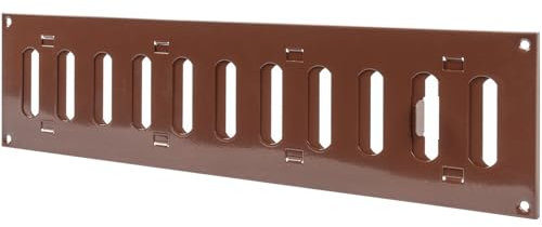 Repa Market Cubierta de ventilación de pared de aire ajustable de color marrón de 16 x 4 pulgadas (dimensiones exteriores), rejilla de metal para interiores y exteriores, ventilación de refrigeración
