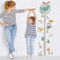 WandSticker4U®- Wandtattoo BAUM MESSLATTE (39x133 cm) I Wand Deko Babyzimmer Mädchen Junge Wandsticker Wachstum ‎Messleiste Wald-tiere Maus Eule Wolken Aufkleber Kinder
