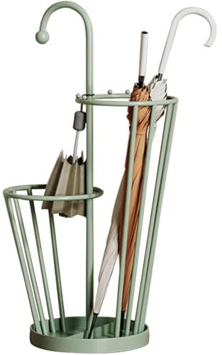 BESTXH Vert, Porte-Parapluies, Porte-Parapluies en MéTal à Double Couche, Porte-Parapluies GéOméTrique Moderne, Porte-Parapluies D'IntéRieur avec Crochet, Grand Panier à Parapluies