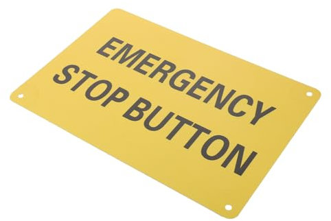 COSMEVIVI Signe Arrêt Urgence Métal Pour Machines Industrielles Panneau De Sécurité Avec Inscription