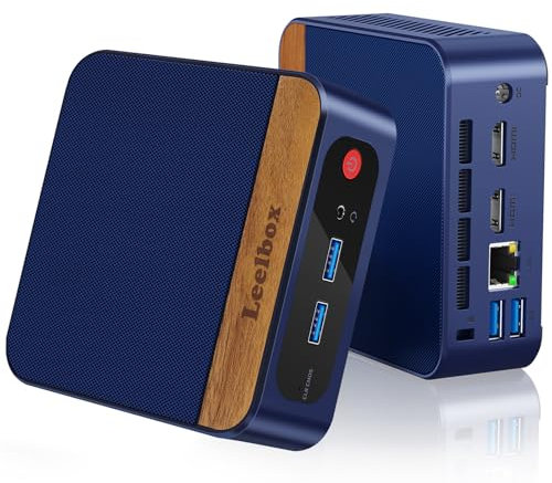 Leelbox Mini PC Ιntel Alder Lake N100 (fino a 3,4GHz) 16GB DDR4/512GB M,2 SSD (Max 2TB), Mini PC da gioco leggero a doppio display 4K con HDMI/WiFi6/BT 5.2/LAN/VESA per ufficio/casa