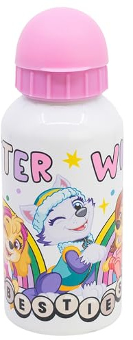 Stor Paw Patrol Aluminium Trinkflasche 400ml für Kinder - Wiederverwendbare Kinderflasche mit Sicherheitstrinktülle und Auslaufschutz - Leicht und Robust