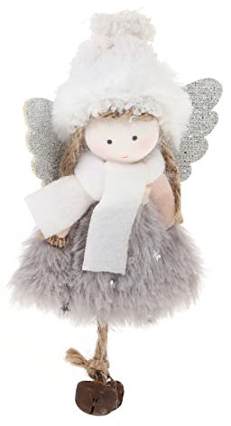 Zerodeko Plüsch Engel Anhänger Weihnachtsbaumschmuck Hängende Deko Für Weihnachtsbaum Fenster Kamin Grau
