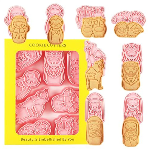 Eid Ausstechformen, niedliches Dessertform-Set, 8 x Festival-Kuchenformen, Fondant-Stempel und Schokoladenform, vielseitige Ausstechformen für Eid-Feiern und Feiertags-Desserts