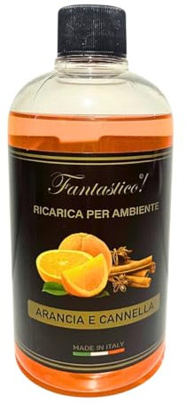 Ricarica Diffusore per ambienti 500 ml Camomilla Torino linea Fantastico .Italy (Arancia e Cannella)