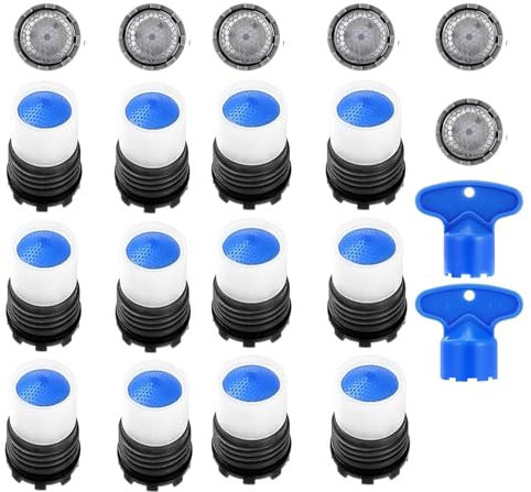 Aireador de Grifo M18 12 Piezas Aireador Grifo Lavabo Filtro Grifo Cocina Ahorra Agua y Energía Atomizador Grifo Aireadores para Grifos con Llave Filtro Economizador de Agua de Cocina y Baño (M18.5)