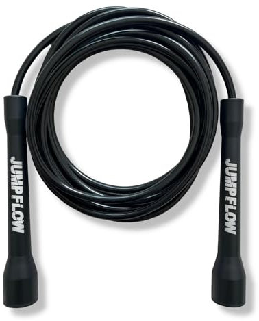 JUMPFLOW Elite - Cuerda de saltar para entrenamiento deportivo: crossfit, boxeo, fitness, entrenamiento de fuerza, cardio o pérdida de peso, longitud ajustable para adultos y niños (Negro)