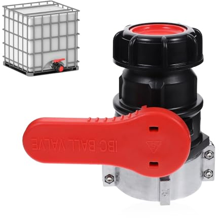 Riisoyu IBC Adapter Ball Valve, DN50 IBC Container Flap Valve 75 mm Tank Drain valve Ersatzkugelhahn Absperrhahn Ventil Kugelhahn Schalter für Regenwassertank,Container, Wassertank