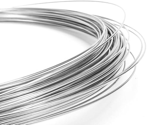 SINJEUN 2 rollos de alambre de acero inoxidable 0,8 mm x 100 m, alambre de acero inoxidable para manualidades, alambre duro para manualidades, total 200 m