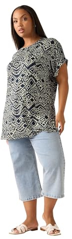 Yours Curve Paisley Drop Shoulder Top - Women's - Plus Size Curve
