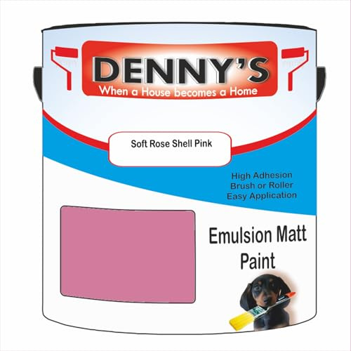 Premium Interior Wall & Ceiling Emulsion Paint – Soft Rose Shell Pink – Rich Matt Finish, Durable & Washable, Low Odour, Ideal for Living Rooms, Bedrooms & Hallways (500ML Tin)