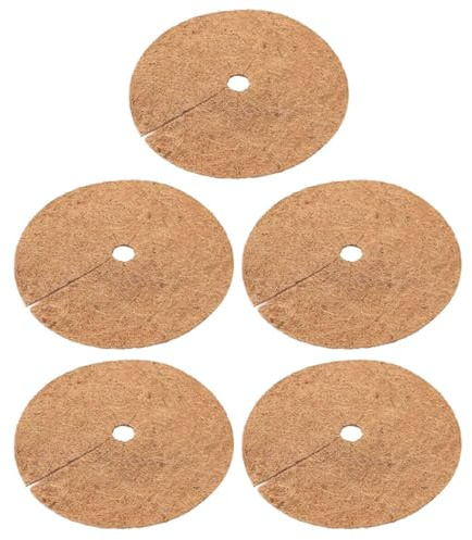 Yardenfun 5 Stück Kokosfaser Mulchring 30cm Pflanztopf Baum Mulchunterlage Atmungsaktiv Frostschutz Pflanzenschutz
