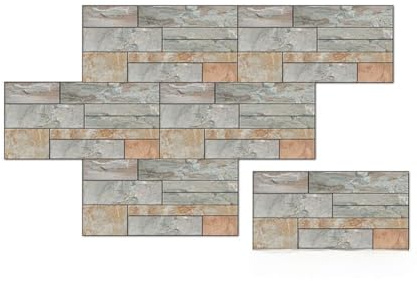 Kieselstein-Wandaufkleber, Wanddekoration, Renovierung, ideal für Küche und Bad, mit simuliertem und Kieselstein, Größe 15 x 30 cm, hergestellt aus Keramik (F)