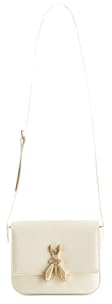 PATRIZIA PEPE Kleine Umhängetasche für Damen, Leder, Wooly White, 19 x 14,5 x 4,5 cm, lässiger Stil mit Innentasche