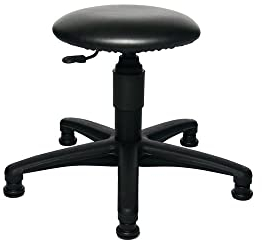 Drehhocker m.Bodengleitern Kunstlederpolster schwa rz Sitz-H.390-520mm TOPSTAR
