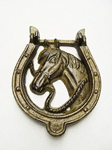 Türklopfer Gußeisen Landhaus Motiv: Hufeisen Pferd H:17cm